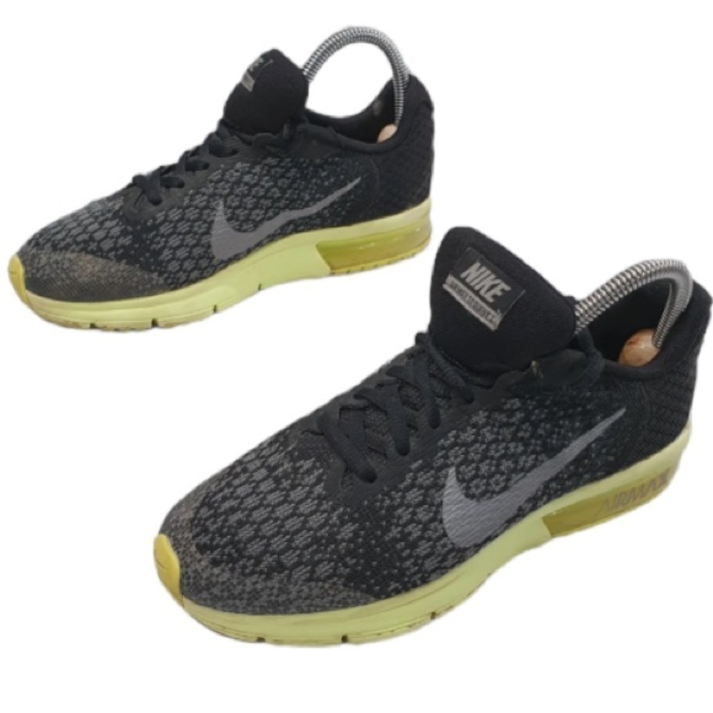 Nike Air Max Sequent 2 (GS) 869993 008, Black/Metallic Sz 6Y Cool Grey
